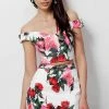 JVN By Jovani Jovani - JVN64961 Floral Printed Off-shoulder Sheath Mini Dress Cocktail Dresses