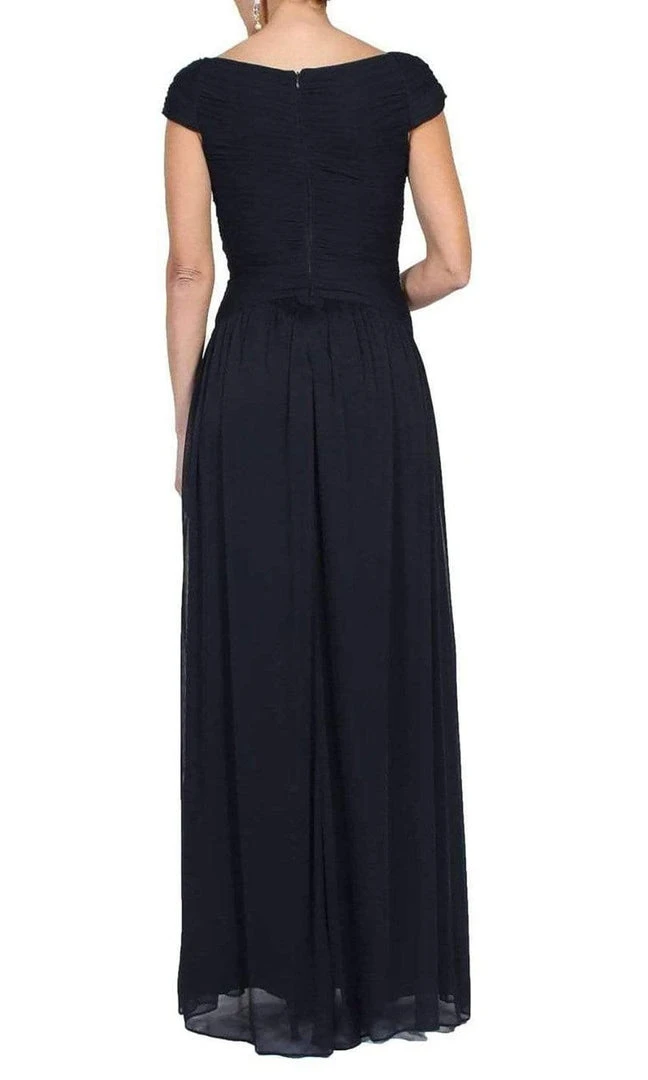 Adrianna Papell - 09G879300 Cap Sleeve Embellished Ruched A-Line Gown 4 Adrianna Papell - 09G879300 Cap Sleeve Embellished Ruched A-Line Gown