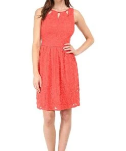 Adrianna Papell - 12245720 Sleeveless Split Lace Dress Homecoming Dresses