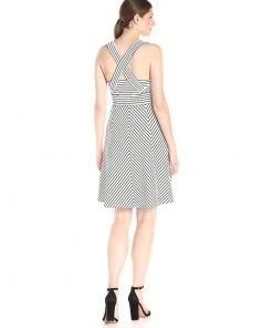 Adrianna Papell - 12255150 Sleeveless Striped Ottoman Knit Sundress Cocktail Dresses