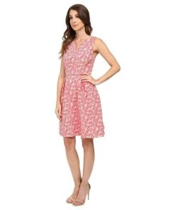 Adrianna Papell - 13262110 Split Neck Floral A-Line Dress Cocktail Dresses