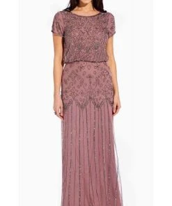 Adrianna Papell - 191906600 Embellished Mesh Blouson Evening Dress Formal Gowns 11 Adrianna Papell - 191906600 Embellished Mesh Blouson Evening Dress Formal Gowns