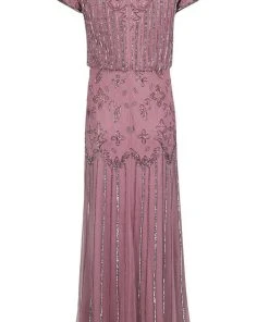 Adrianna Papell - 191906600 Embellished Mesh Blouson Evening Dress Formal Gowns 12 Adrianna Papell - 191906600 Embellished Mesh Blouson Evening Dress Formal Gowns