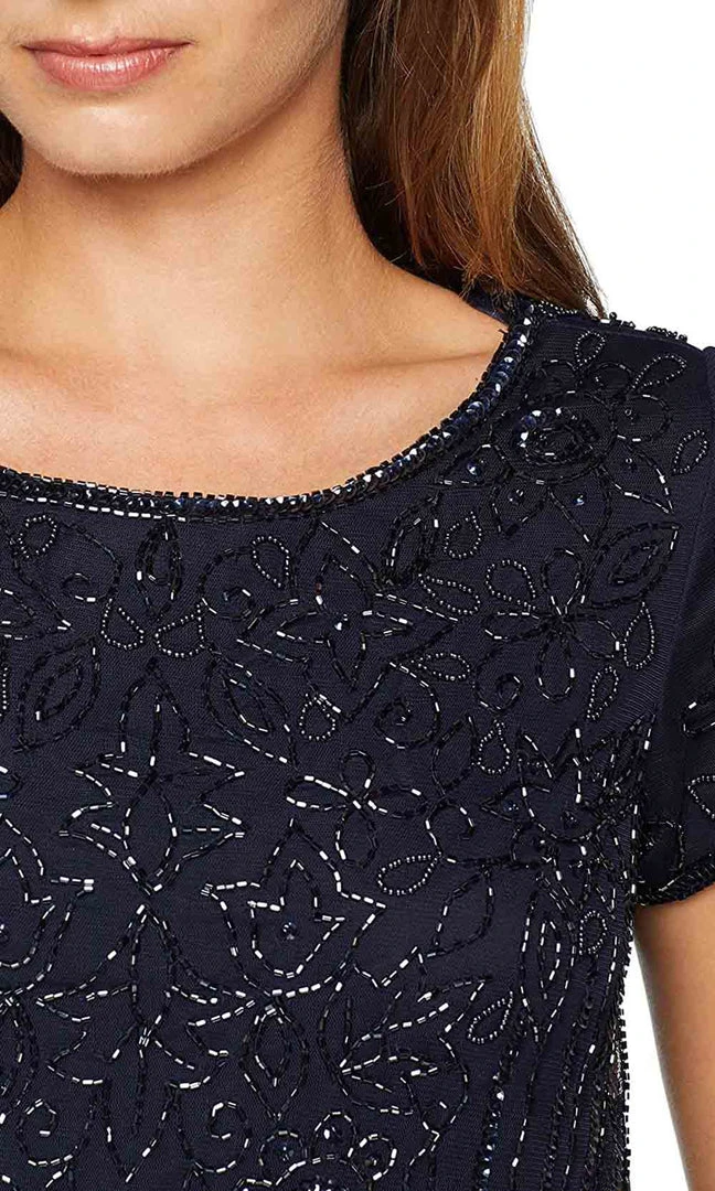 Adrianna Papell - 191906600 Embellished Mesh Blouson Evening Dress Formal Gowns 5 Adrianna Papell - 191906600 Embellished Mesh Blouson Evening Dress Formal Gowns