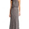 Formal Gowns Adrianna Papell - 191914100 Halter Neck Blouson Beaded Gown