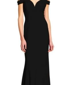 Adrianna Papell - 191916940 Off-Shoulder Empire Pleated Dress