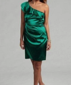 Adrianna Papell - 231M19610 Asymmetrical Pintuck Dress Cocktail Dresses