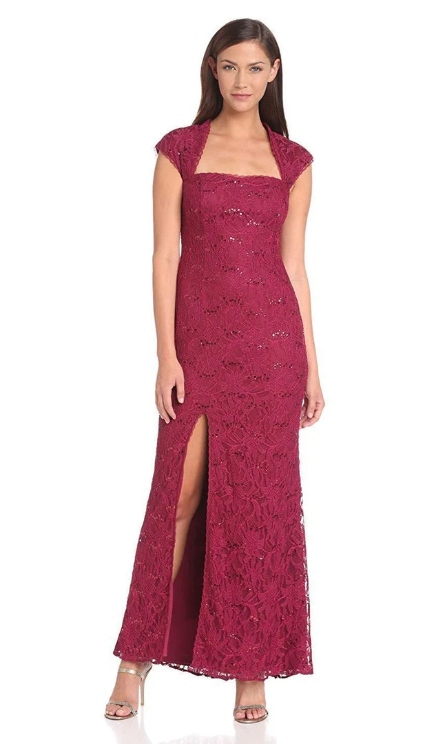 Formal Gowns Adrianna Papell - 231M44950 Cap Sleeve Sequined Lace Gown 3 Formal Gowns Adrianna Papell - 231M44950 Cap Sleeve Sequined Lace Gown