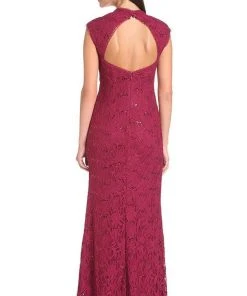 Formal Gowns Adrianna Papell - 231M44950 Cap Sleeve Sequined Lace Gown 6 Formal Gowns Adrianna Papell - 231M44950 Cap Sleeve Sequined Lace Gown