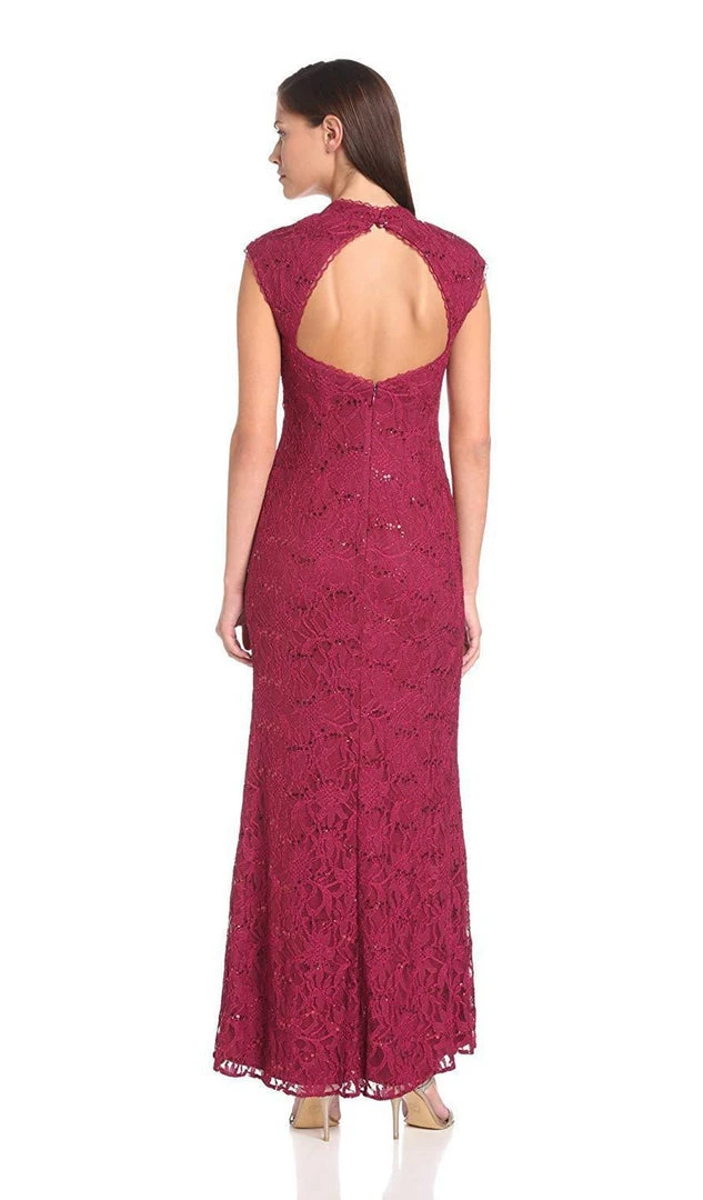 Formal Gowns Adrianna Papell - 231M44950 Cap Sleeve Sequined Lace Gown 4 Formal Gowns Adrianna Papell - 231M44950 Cap Sleeve Sequined Lace Gown