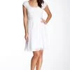 Cocktail Dresses Adrianna Papell - 41893570 Scoop Short Dress - 1 Pc Ivory In Size 6 Available