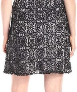 Adrianna Papell - 41908460 Sheer Accented Floral Crochet Lace Dress Cocktail Dresses