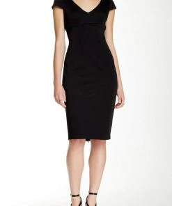 Adrianna Papell - 41910240 Cap Sleeve Ottoman Sheath Dress Cocktail Dresses