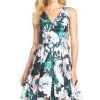 Adrianna Papell - 41911890 Floral Mikado Fit And Flare Cocktail Dress 2 Adrianna Papell - 41911890 Floral Mikado Fit And Flare Cocktail Dress