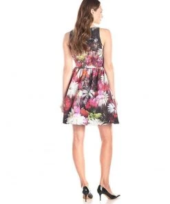 Adrianna Papell - 41912000 Printed Bateau Cocktail Dress Cocktail Dresses