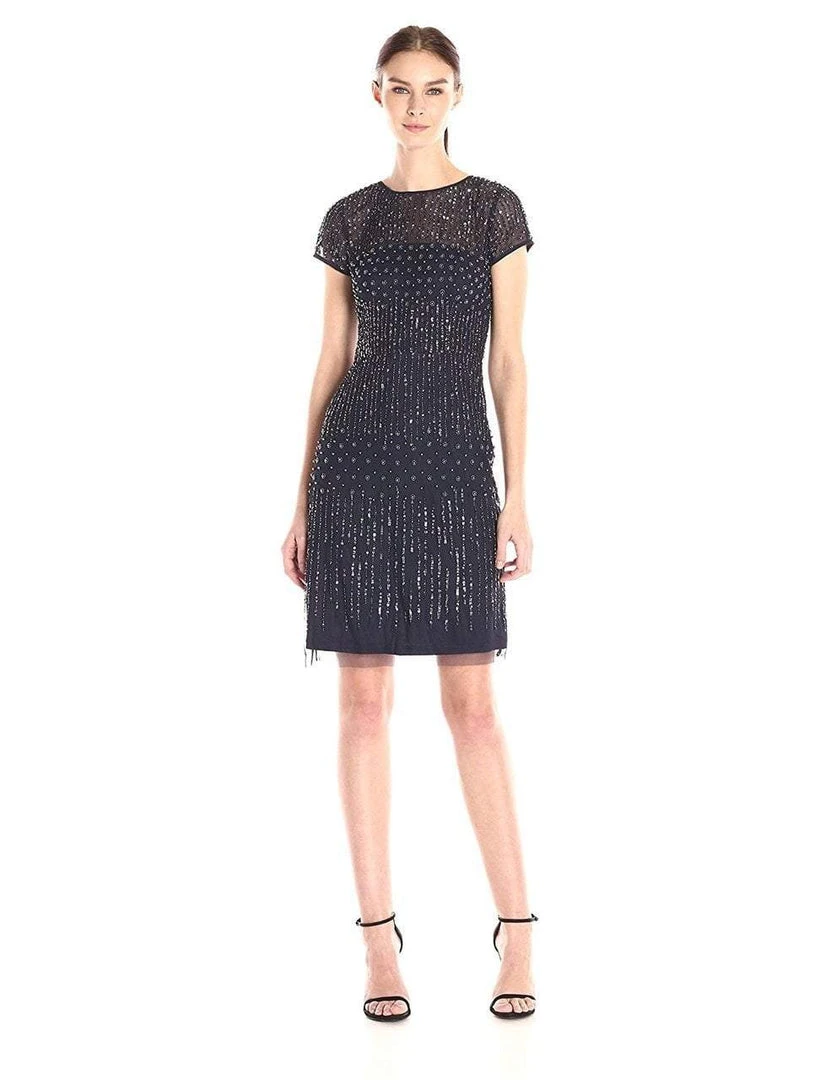 Cocktail Dresses Adrianna Papell - 41926810 Cap Sleeve Rivulet Beaded Sheath Dress 3 Cocktail Dresses Adrianna Papell - 41926810 Cap Sleeve Rivulet Beaded Sheath Dress