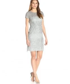 Cocktail Dresses Adrianna Papell - 41926810 Cap Sleeve Rivulet Beaded Sheath Dress 20 Cocktail Dresses Adrianna Papell - 41926810 Cap Sleeve Rivulet Beaded Sheath Dress
