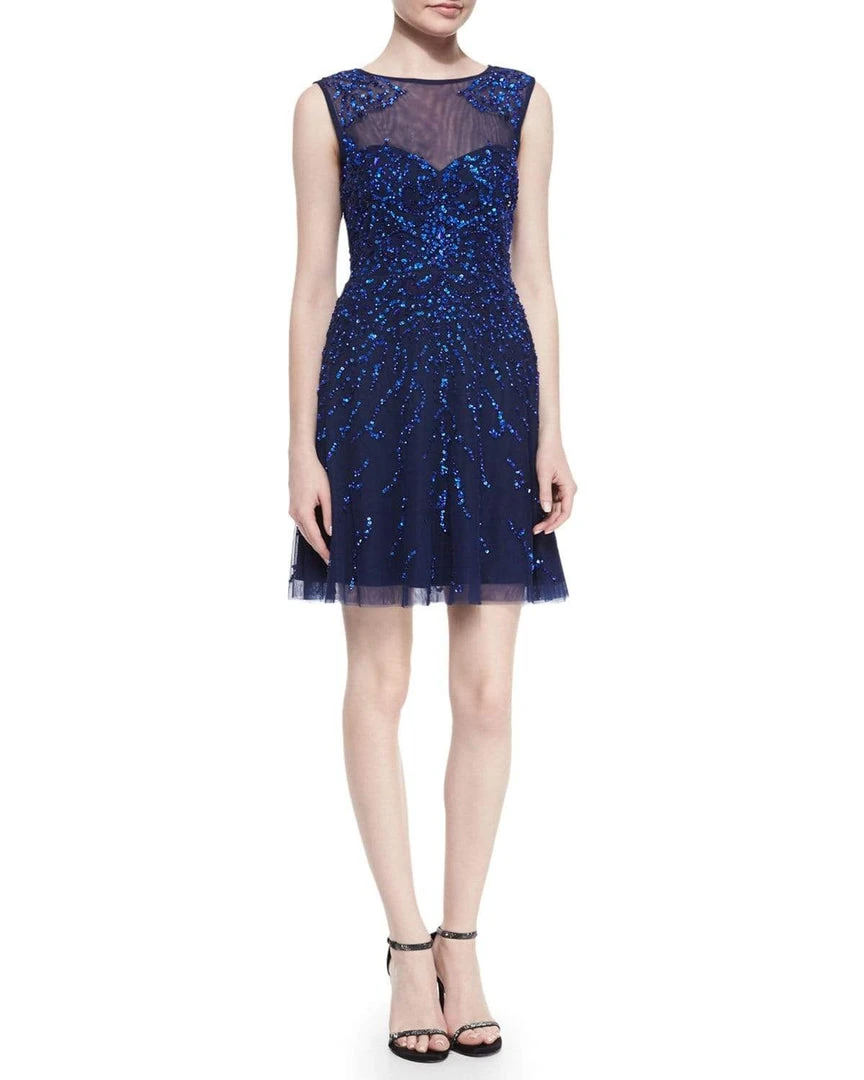 Cocktail Dresses Adrianna Papell - 54465630 Illusion Jewel Sequined Mesh Cocktail Dress 3 Cocktail Dresses Adrianna Papell - 54465630 Illusion Jewel Sequined Mesh Cocktail Dress
