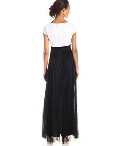 Adrianna Papell - 81907380 Floral Lace Pleated A Line Dress Formal Gowns