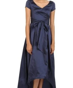 Cocktail Dresses Adrianna Papell - 81917430 Ruched Taffeta High-Low Gown