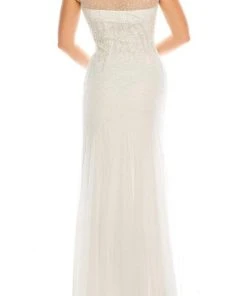 Adrianna Papell - 91892190 Beaded Illusion Neck Dress