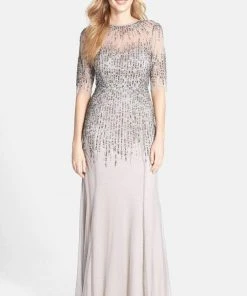 Adrianna Papell - 91896950 Embellished Illusion Jewel Sheath Gown Formal Gowns 14 Adrianna Papell - 91896950 Embellished Illusion Jewel Sheath Gown Formal Gowns