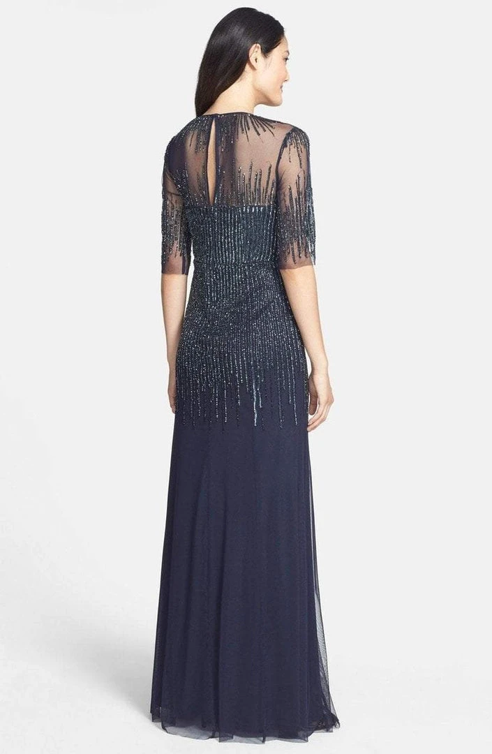 Adrianna Papell - 91896950 Embellished Illusion Jewel Sheath Gown Formal Gowns 4 Adrianna Papell - 91896950 Embellished Illusion Jewel Sheath Gown Formal Gowns