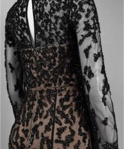 Adrianna Papell - 91898370 Sequined Long Sleeve Sheath Dress