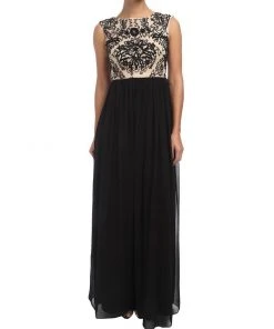 Adrianna Papell - 91899340 Beaded Cap Sleeves Chiffon Dress Formal Gowns