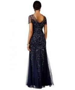 Adrianna Papell - 91918840 Beaded Illusion V-neck Sheath Dress