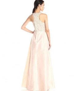 Adrianna Papell - 91922240 Sequined Halter Neck A Line Long Gown Formal Gowns