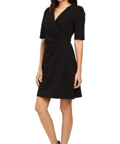 Adrianna Papell - AP1D100146 V-Neck Short Sleeve Dress