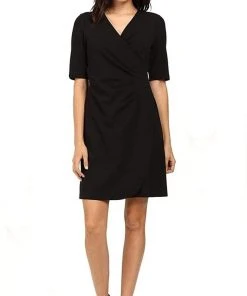 Adrianna Papell - AP1D100146 V-Neck Short Sleeve Dress