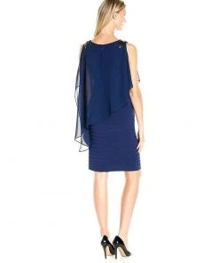 Adrianna Papell - AP1D100360 Sheer Bateau Sheath Dress Cocktail Dresses