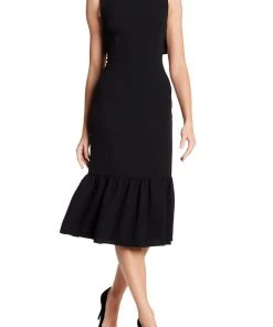 Adrianna Papell - AP1D100650 Ruffle Paneled Hem Sheath Dress Cocktail Dresses