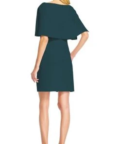 Adrianna Papell - AP1D100716 Popover Cape Crepe Shift Dress