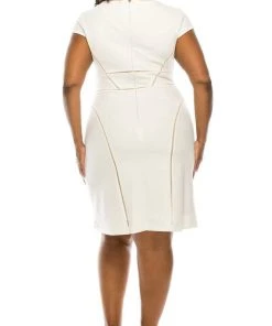 Adrianna Papell - AP1D100745 Modified V-Neck Sheath Dress