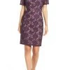 Cocktail Dresses Adrianna Papell - AP1D100772 Lace Bateau Sheath Dress