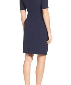 Adrianna Papell - AP1D100811 Short Sleeve V-neck Sheath Dress