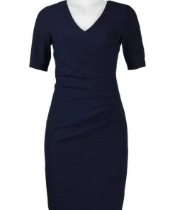 Adrianna Papell - AP1D100811 Short Sleeve V-neck Sheath Dress