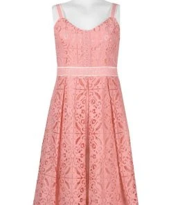 Adrianna Papell - AP1D100817 Full Lace V-neck A-line Dress