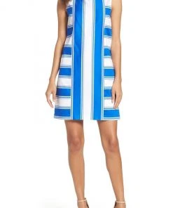 Adrianna Papell - AP1D100963 Stripe Print Cotton Dress