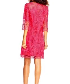 Cocktail Dresses Adrianna Papell - AP1D101153 Floral Embroidered Short Sheath Dress