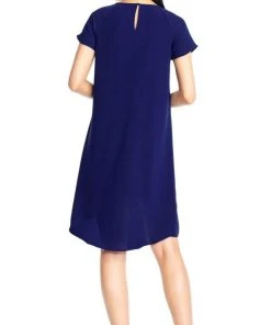 Adrianna Papell - AP1D101223 Gauzy Crepe Flutter Sleeve Shift Dress
