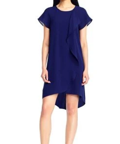 Adrianna Papell - AP1D101223 Gauzy Crepe Flutter Sleeve Shift Dress