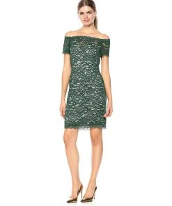 Adrianna Papell - AP1D101379 Off Shoulder Scalloped Lace Dress Cocktail Dresses