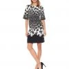 Adrianna Papell - AP1D101503 Lace Print Bateau Cocktail Dress Cocktail Dresses