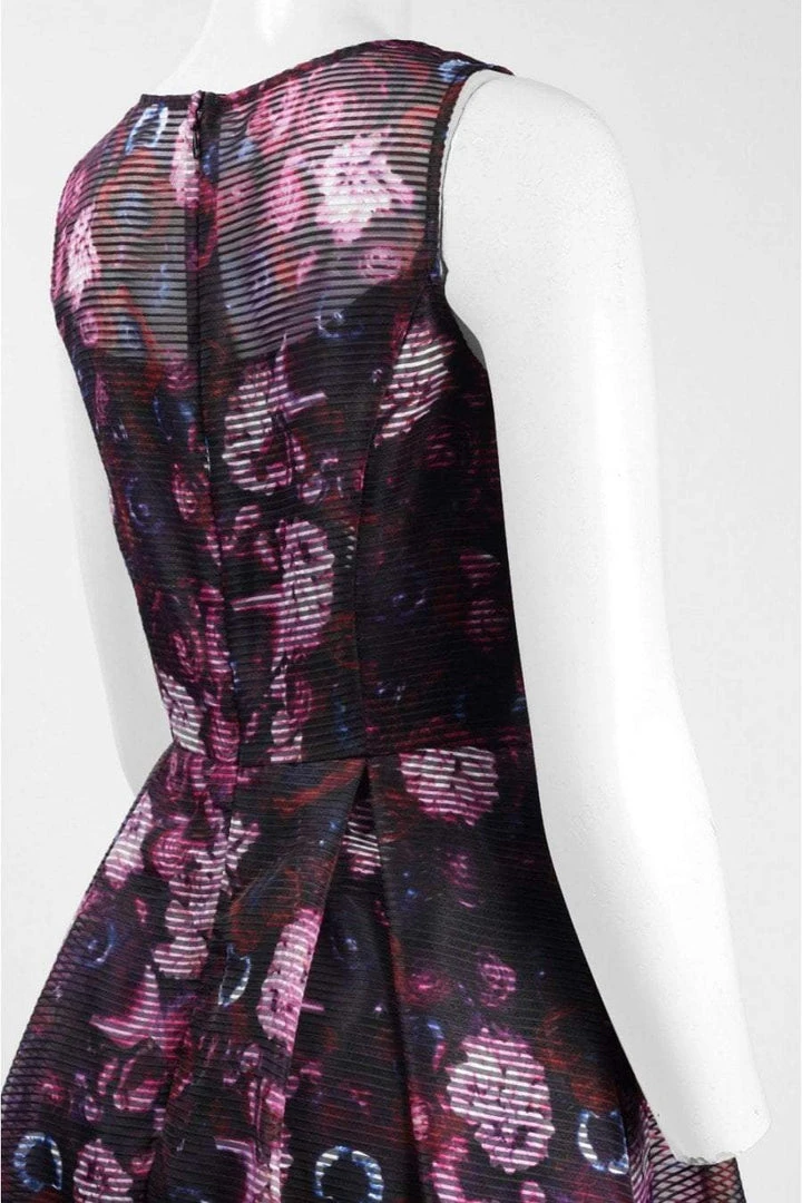 Adrianna Papell - AP1D101885 Printed Jewel Neck Pleated A-line Dress 5 Adrianna Papell - AP1D101885 Printed Jewel Neck Pleated A-line Dress