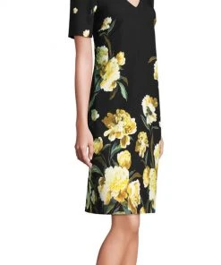 Adrianna Papell - AP1D102017 Floral V-Neck Cocktail Dress Cocktail Dresses