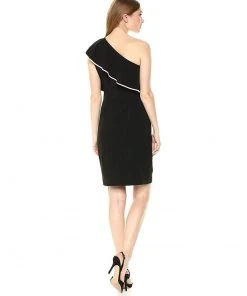 Adrianna Papell - AP1D102025 One Shoulder Popover Cocktail Dress